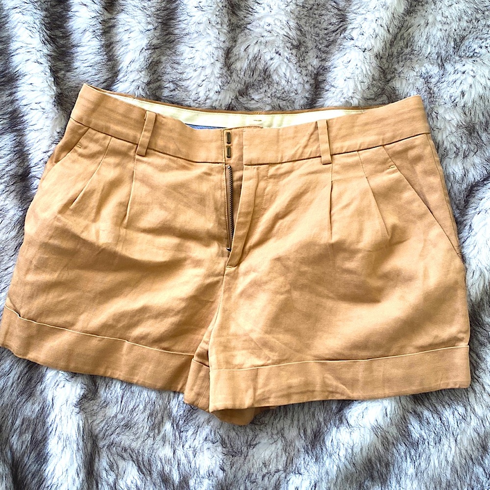 High Waist Shorts Linen-Cotton Blend